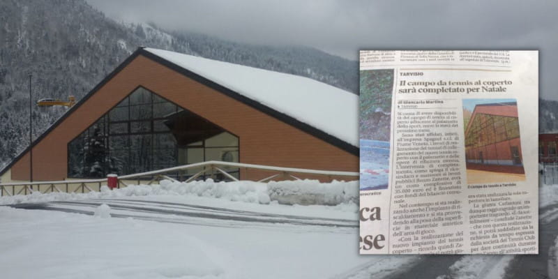 Ristrutturazione palestra Tarvisio (UD) con parete ventilata. Lavoro eseguito da Friularredi